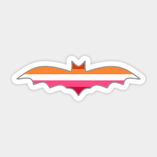 Lesbian Pride Flag: Halloween Bat Sticker